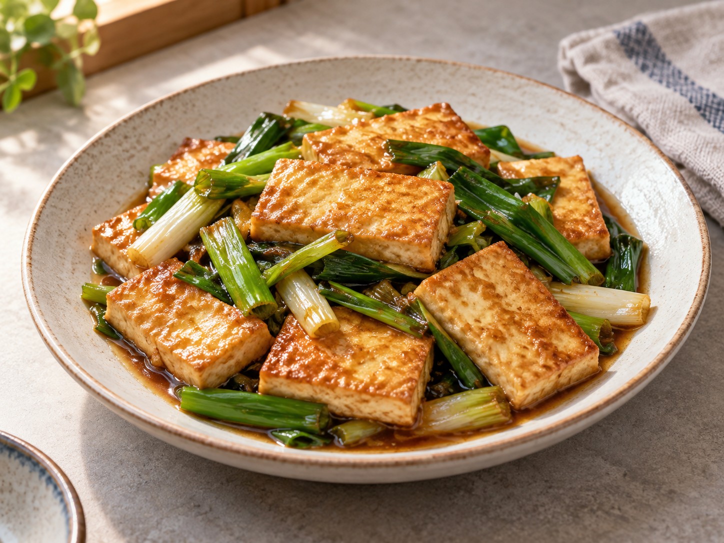葱烧豆腐